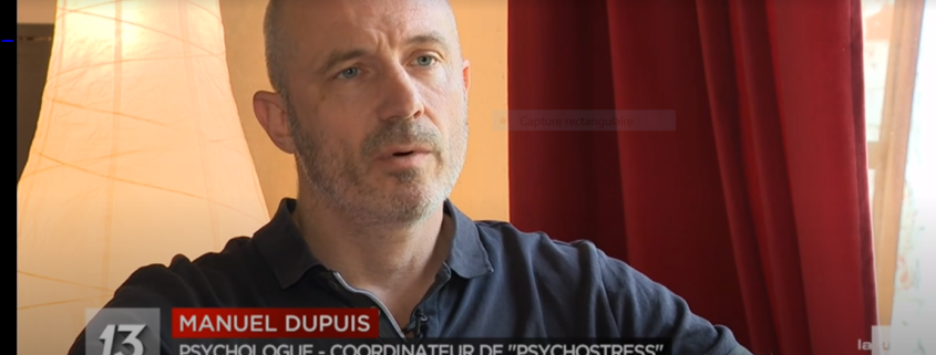 Manuel Dupuis psychologue coordinateur de Psychostress, interrogé au JT de la RTBF sur le burn-out